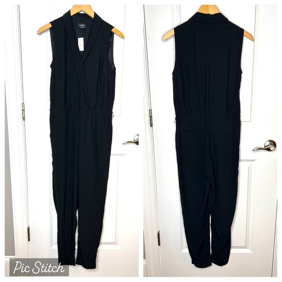 The Loft Black Sleeveless Jumpsuit Size 00 - Picture 3 of 6